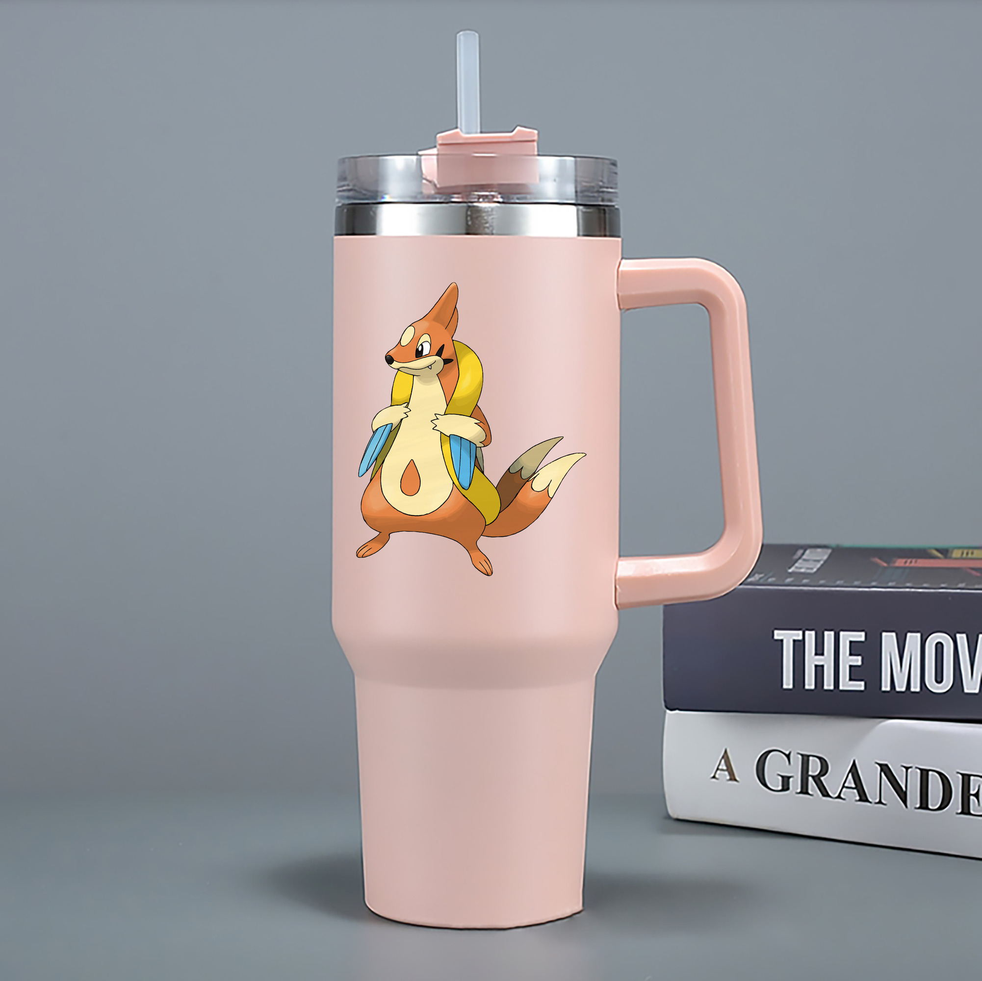 （画像用） ポケットモンスター Pokémon 1200mL車用タンブラー - クリスタルステッカー（プラスチックストロー付き）